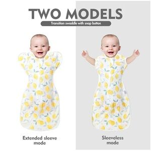 ANYEDDE Baby Transitional Swaddle Sleep Sack, Arms-Up & Sleeveless Modes